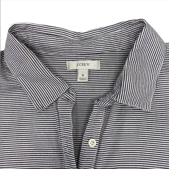 J Crew Women's Boyfriend Popover Stripe Top size 16 - Picture 6 of 7